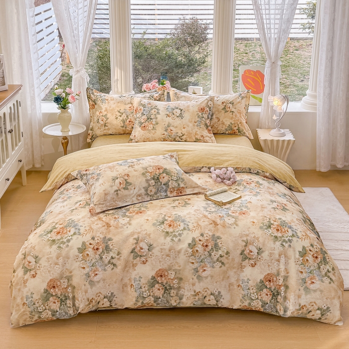 91家纺网 家纺一手货源 找家纺 （总）佑金甜 2026新款精梳全棉印花四件套