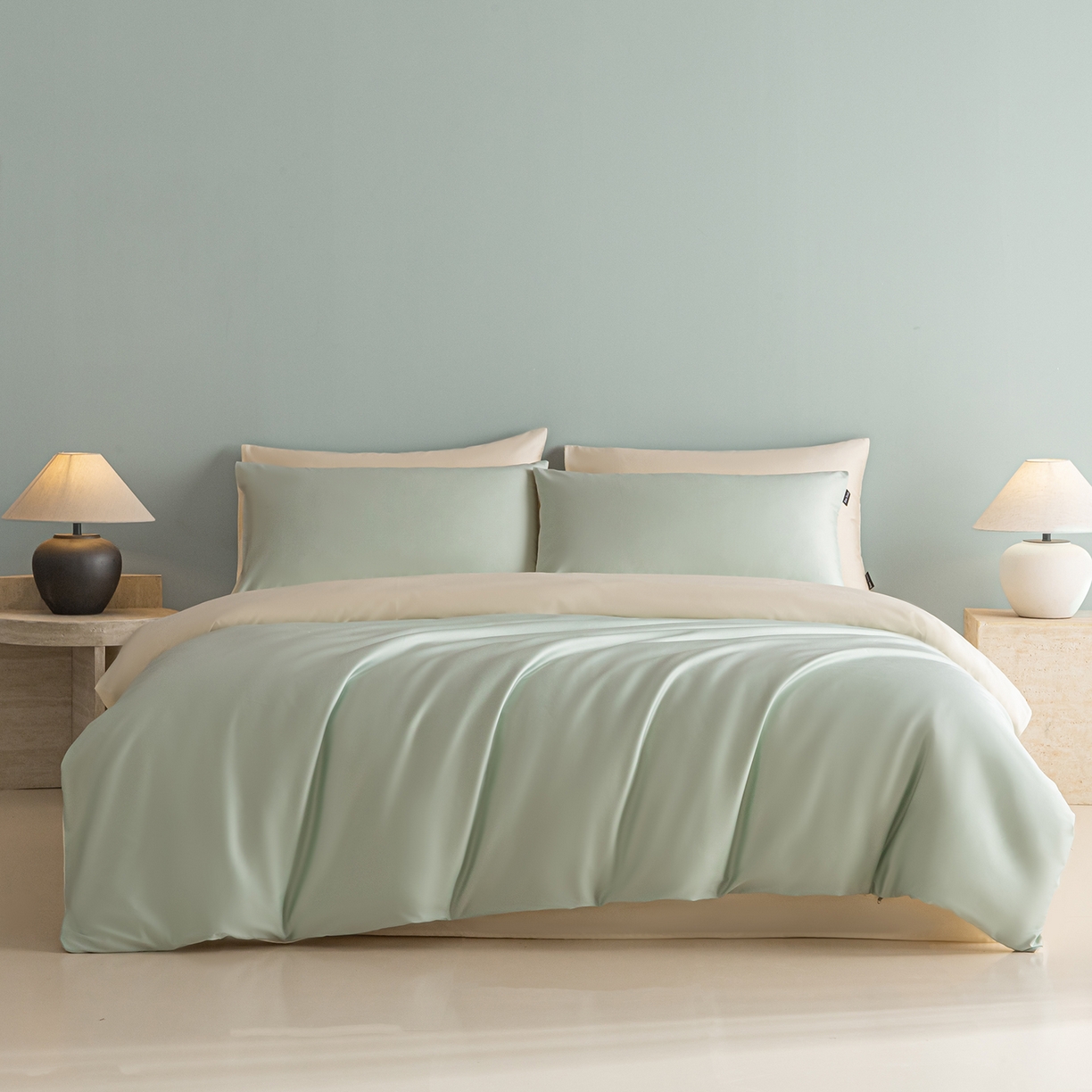 91家纺网 家纺一手货源 找家纺 （总）卧趣家纺 2026新款A类轻奢双拼100Pro高支贡缎长绒棉全棉纯棉四件套