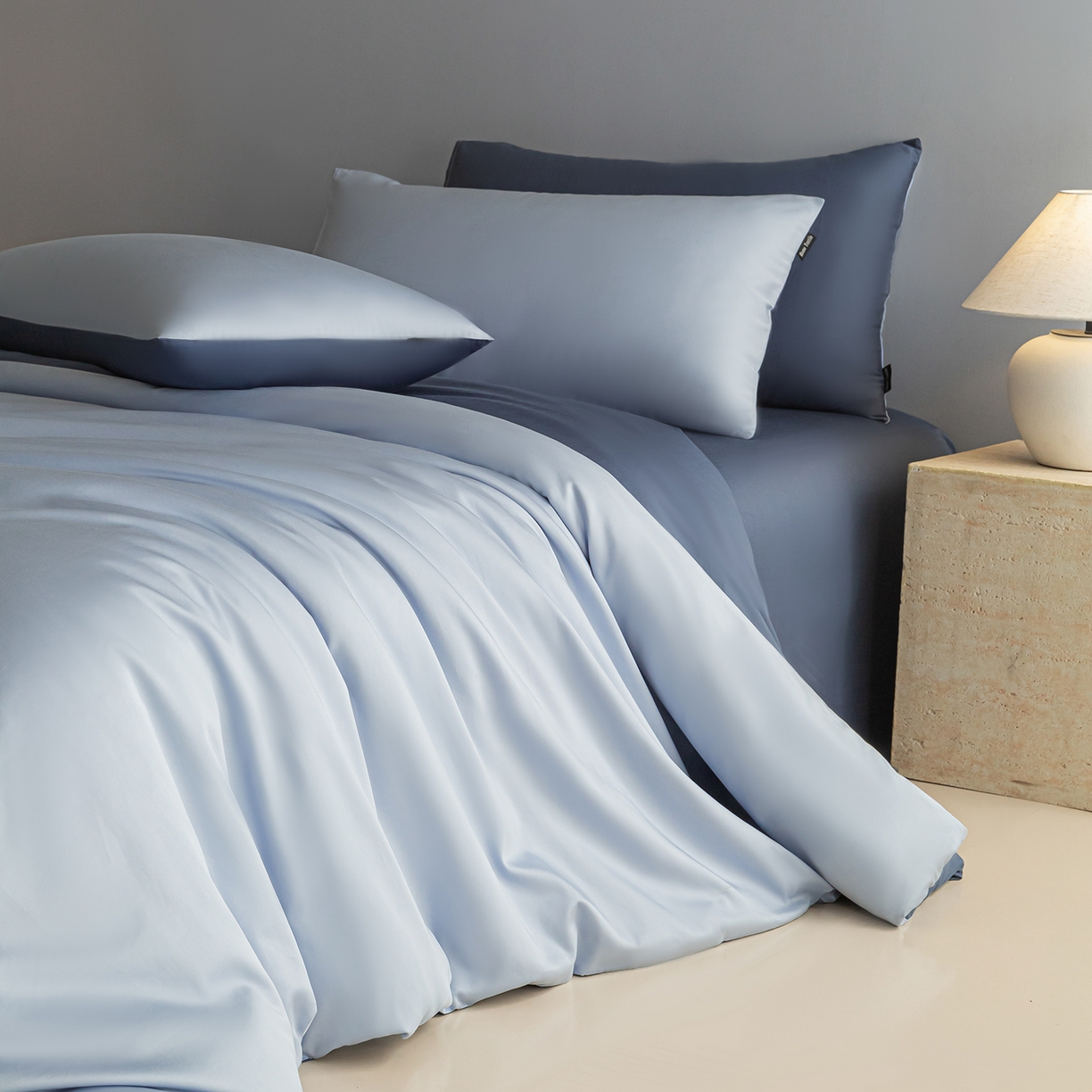 91家纺网 家纺一手货源 找家纺 （总）卧趣家纺 2026新款A类轻奢双拼100Pro高支贡缎长绒棉全棉纯棉四件套