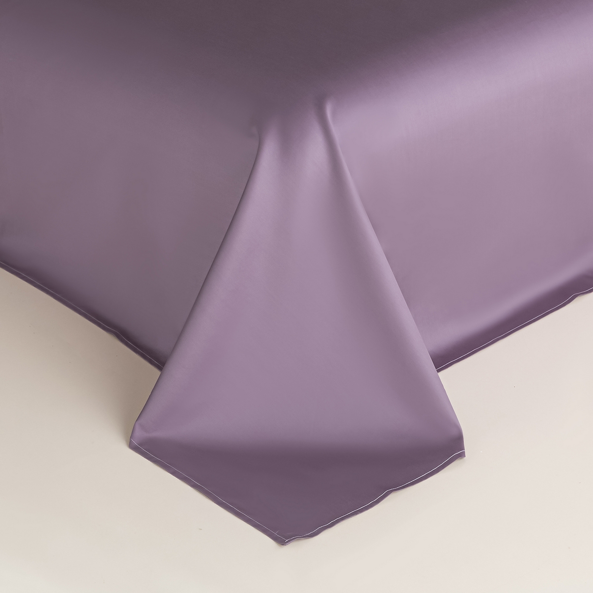 91家纺网 家纺一手货源 找家纺 卧趣家纺 2026新款A类轻奢双拼100Pro高支贡缎长绒棉全棉纯棉四件套 玫瑰紫+香芋紫