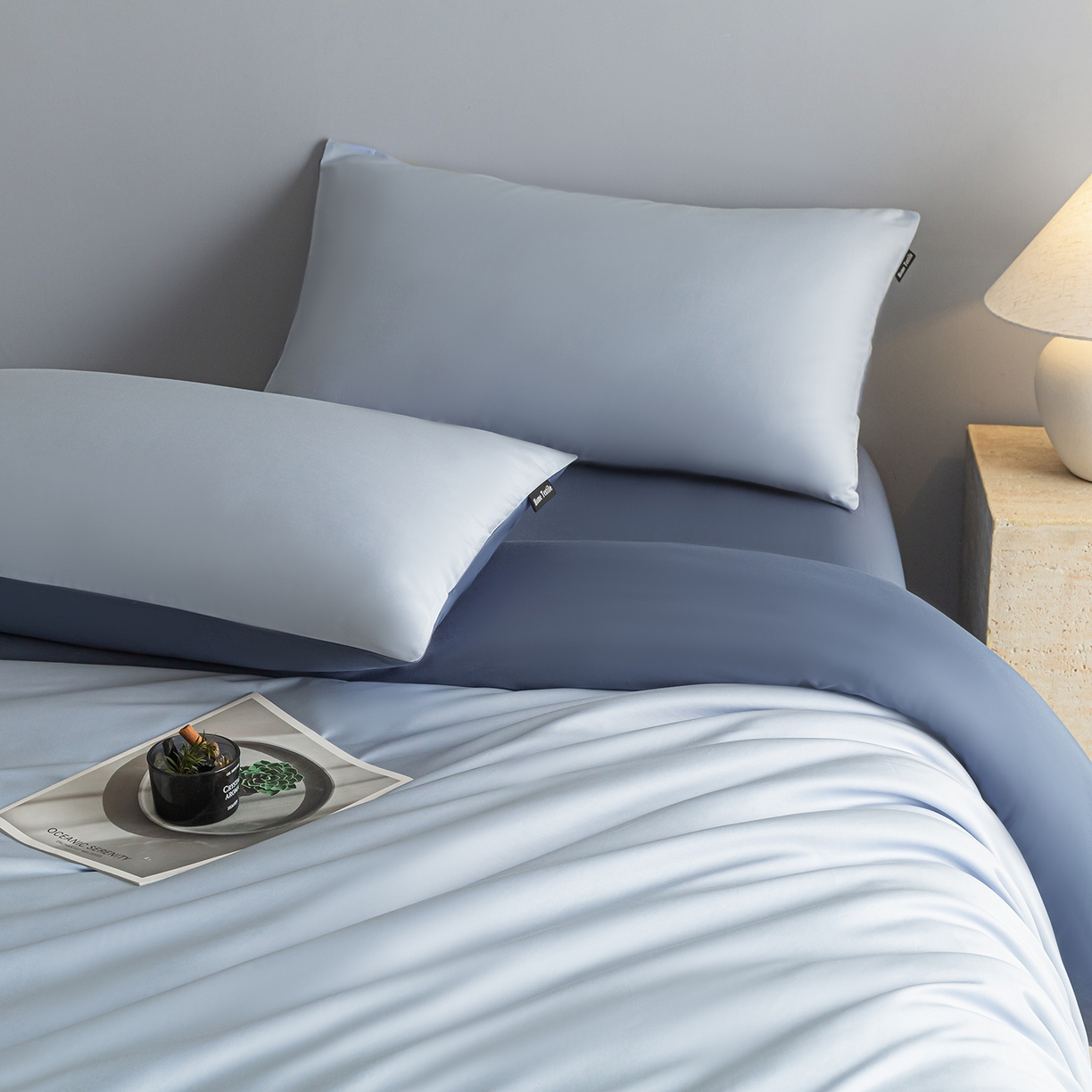 91家纺网 家纺一手货源 找家纺 （总）卧趣家纺 2026新款A类轻奢双拼100Pro高支贡缎长绒棉全棉纯棉四件套