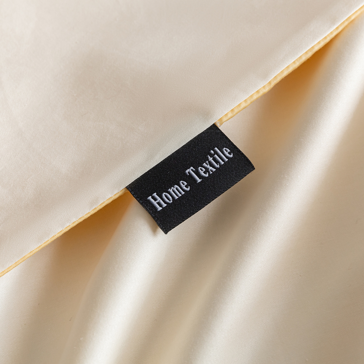 91家纺网 家纺一手货源 找家纺 卧趣家纺 2026新款A类轻奢双拼100Pro高支贡缎长绒棉全棉纯棉四件套 布丁黄+流苏白