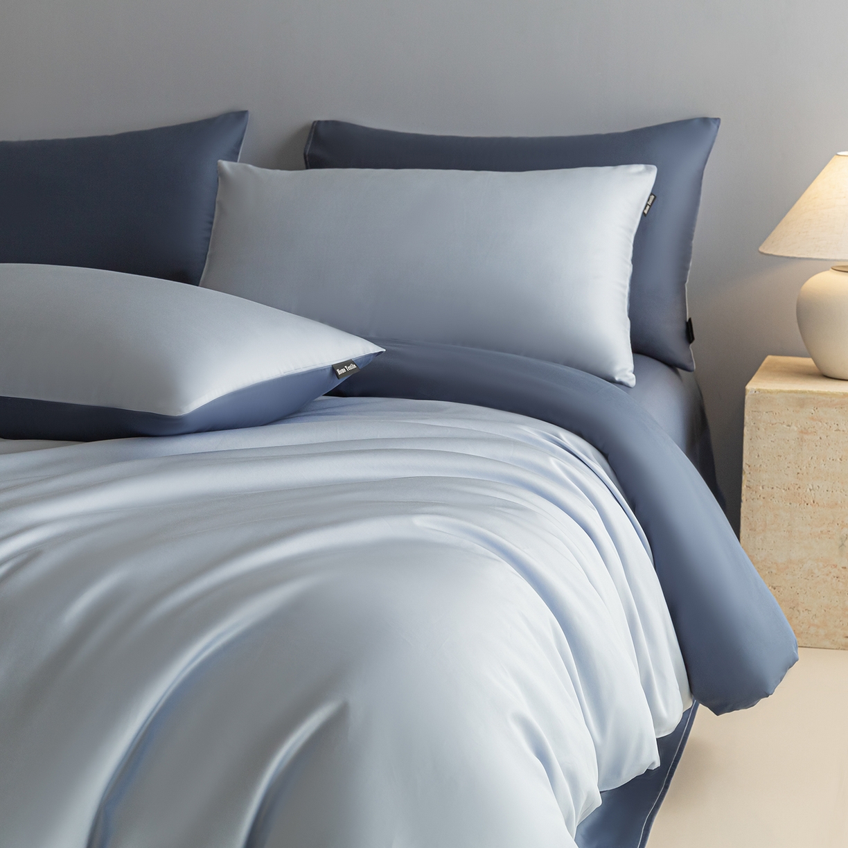 91家纺网 家纺一手货源 找家纺 （总）卧趣家纺 2026新款A类轻奢双拼100Pro高支贡缎长绒棉全棉纯棉四件套