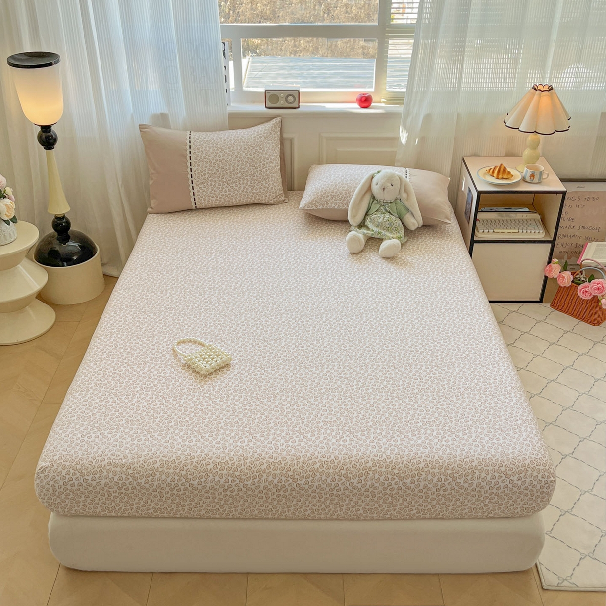 91家纺网 家纺一手货源 找家纺 （总）菲梵家纺 2026新款法式花边A类云朵棉床笠单件被套单品单被套