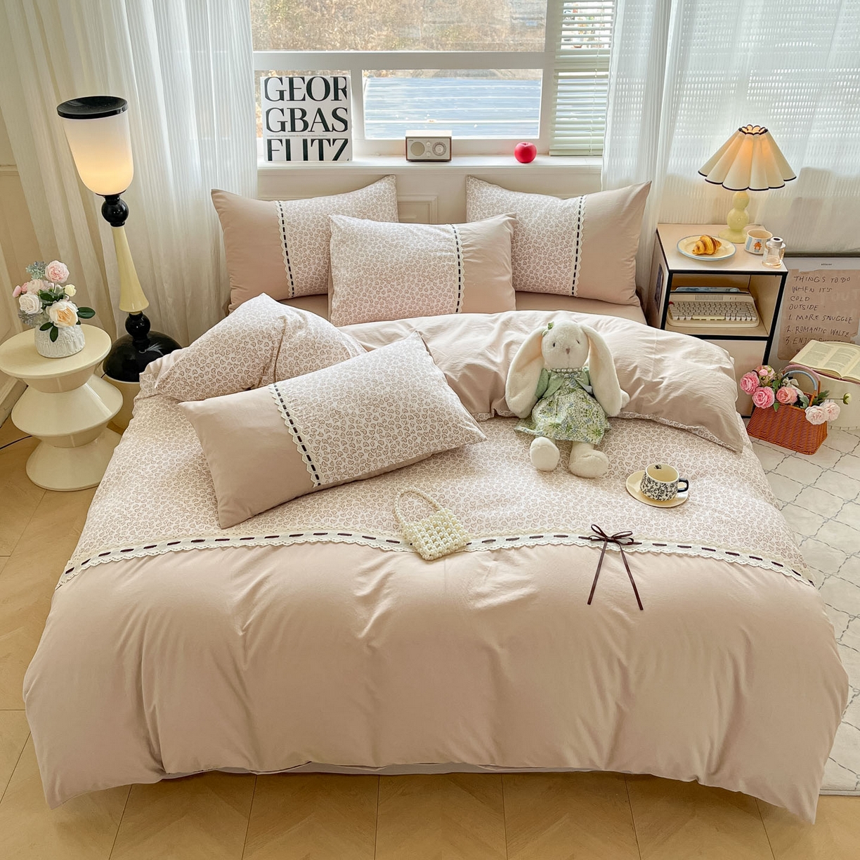 91家纺网 家纺一手货源 找家纺 （总）菲梵家纺 2026新款法式花边A类云朵棉床笠单件被套单品单被套