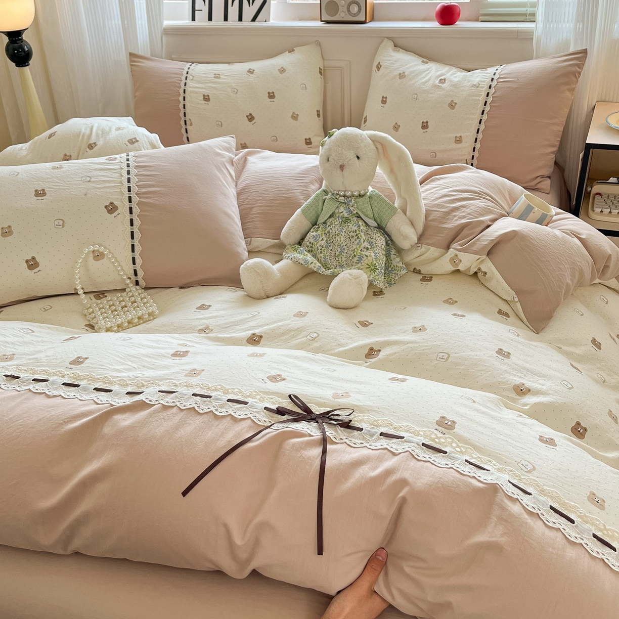 91家纺网 家纺一手货源 找家纺 （总）菲梵家纺 2026新款法式花边A类云朵棉床笠单件被套单品单被套