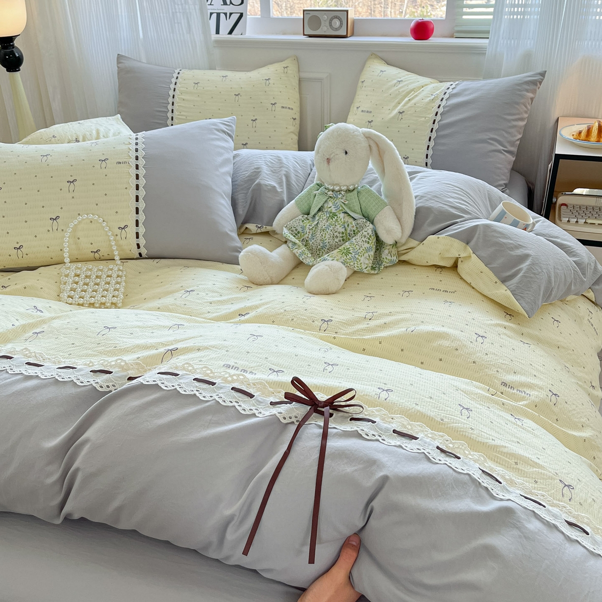 91家纺网 家纺一手货源 找家纺 （总）菲梵家纺 2026新款法式花边A类云朵棉床笠单件被套单品单被套