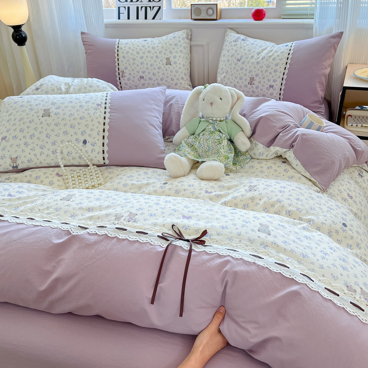 91家纺网 家纺一手货源 找家纺 （总）菲梵家纺 2026新款法式花边A类云朵棉床笠单件被套单品单被套