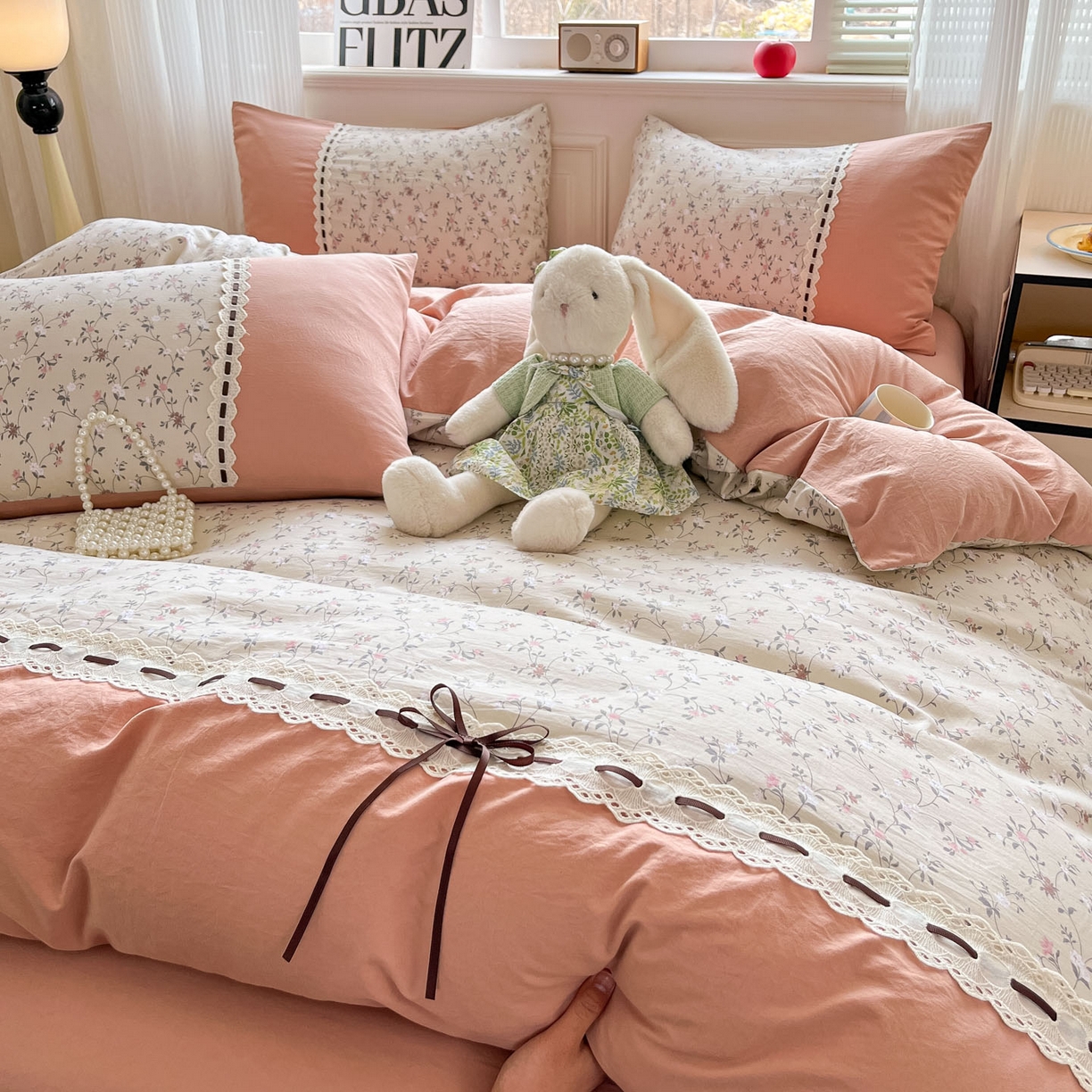 91家纺网 家纺一手货源 找家纺 （总）菲梵家纺 2026新款法式花边A类云朵棉床笠单件被套单品单被套