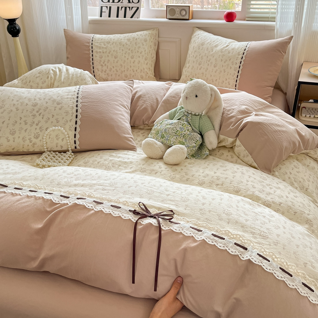 91家纺网 家纺一手货源 找家纺 （总）菲梵家纺 2026新款法式花边A类云朵棉床笠单件被套单品单被套