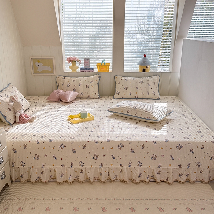 91家纺网 家纺一手货源 找家纺 美达家纺 2026新款密道款夹棉全棉防滑榻榻米 疯狂小cp