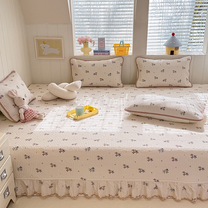 91家纺网 家纺一手货源 找家纺 美达家纺 2026新款密道款夹棉全棉防滑榻榻米 小马浅浅