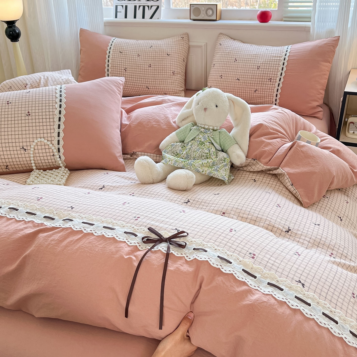 91家纺网 家纺一手货源 找家纺 （总）菲梵家纺 2026新款法式花边A类云朵棉床笠单件被套单品单被套