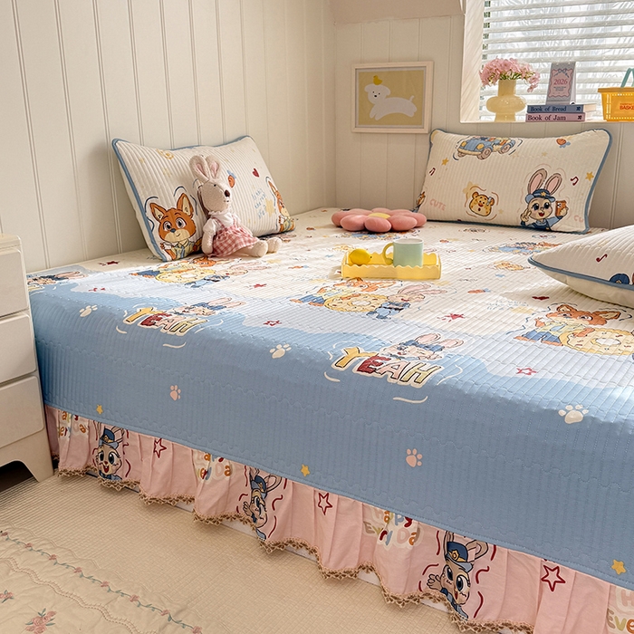 91家纺网 家纺一手货源 找家纺 美达家纺 2026新款密道款夹棉全棉防滑榻榻米 萌趣cp