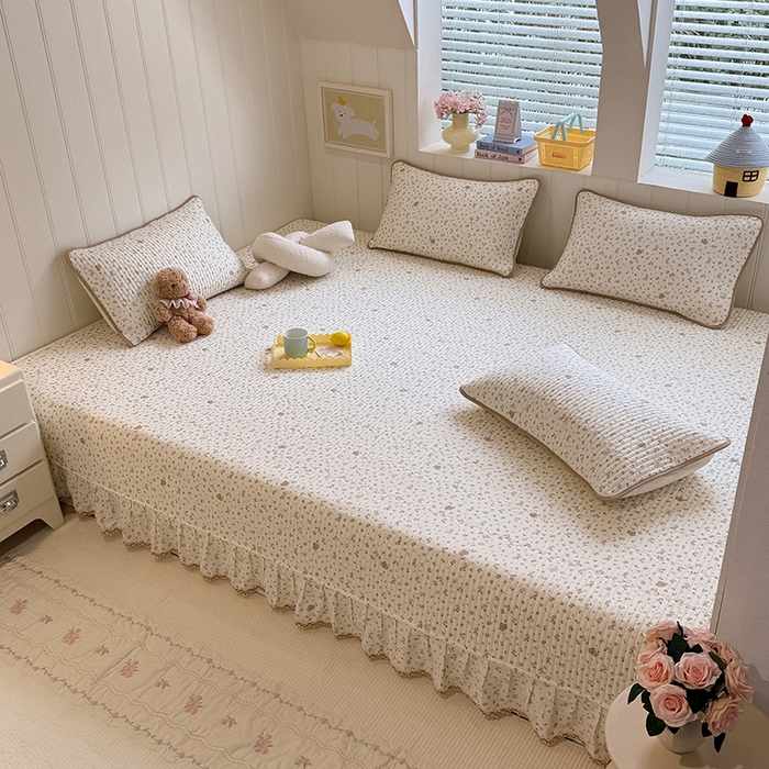 91家纺网 家纺一手货源 找家纺 美达家纺 2026新款密道款夹棉全棉防滑榻榻米 微花尔尔