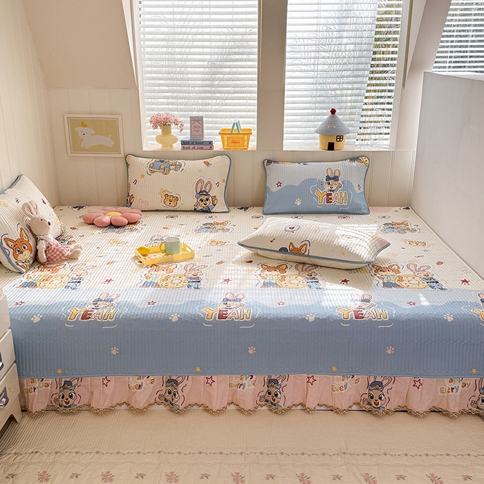 91家纺网 家纺一手货源 找家纺 美达家纺 2026新款密道款夹棉全棉防滑榻榻米 萌趣cp