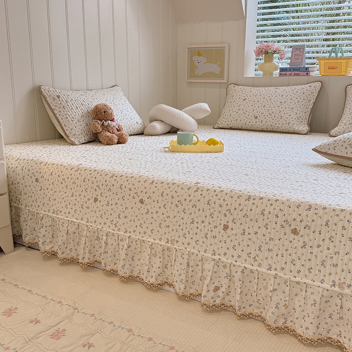 91家纺网 家纺一手货源 找家纺 美达家纺 2026新款密道款夹棉全棉防滑榻榻米 微花尔尔