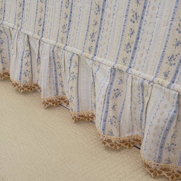 91家纺网 家纺一手货源 找家纺 美达家纺 2026新款密道款夹棉全棉防滑榻榻米 浅纹蓝