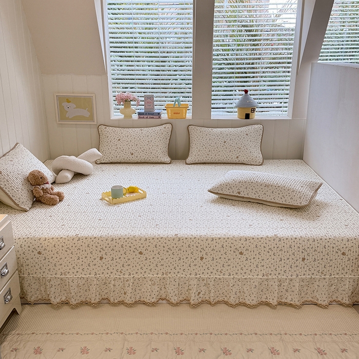 91家纺网 家纺一手货源 找家纺 美达家纺 2026新款密道款夹棉全棉防滑榻榻米 微花尔尔