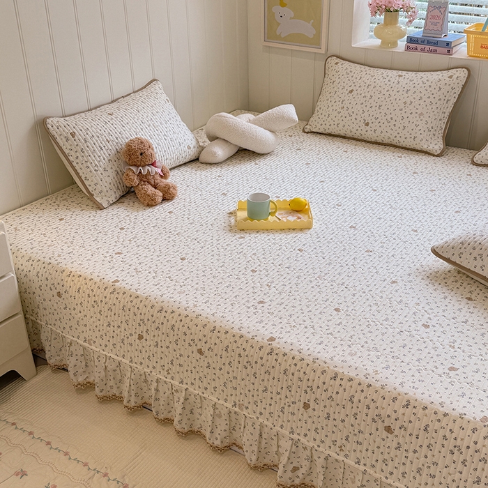 91家纺网 家纺一手货源 找家纺 美达家纺 2026新款密道款夹棉全棉防滑榻榻米 微花尔尔