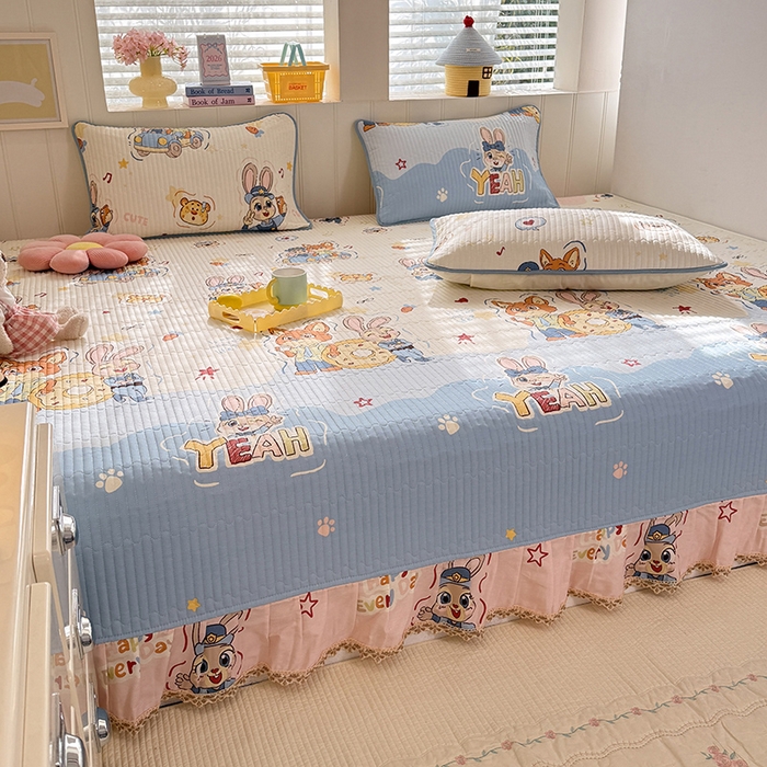 91家纺网 家纺一手货源 找家纺 美达家纺 2026新款密道款夹棉全棉防滑榻榻米 萌趣cp