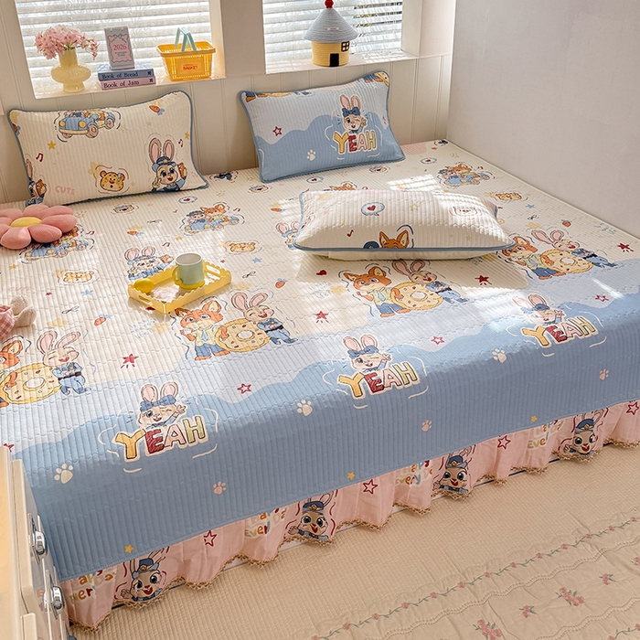 91家纺网 家纺一手货源 找家纺 美达家纺 2026新款密道款夹棉全棉防滑榻榻米 萌趣cp