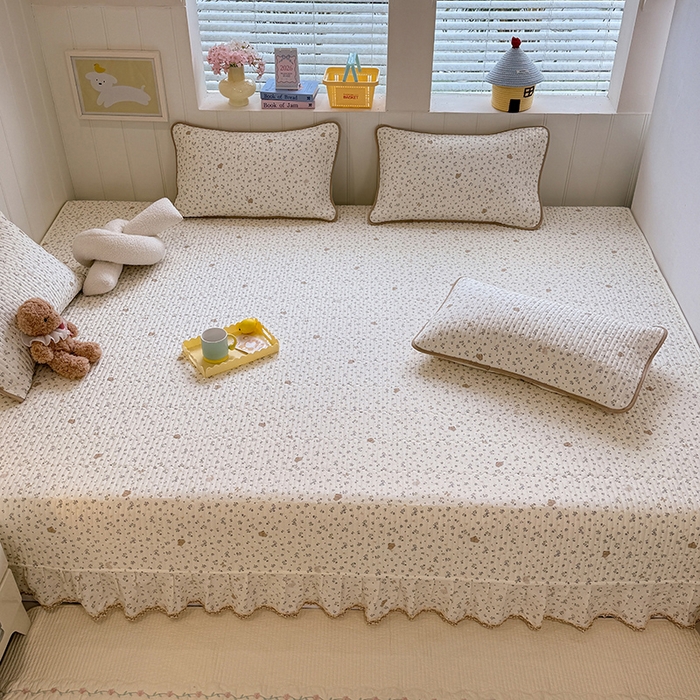 91家纺网 家纺一手货源 找家纺 美达家纺 2026新款密道款夹棉全棉防滑榻榻米 微花尔尔