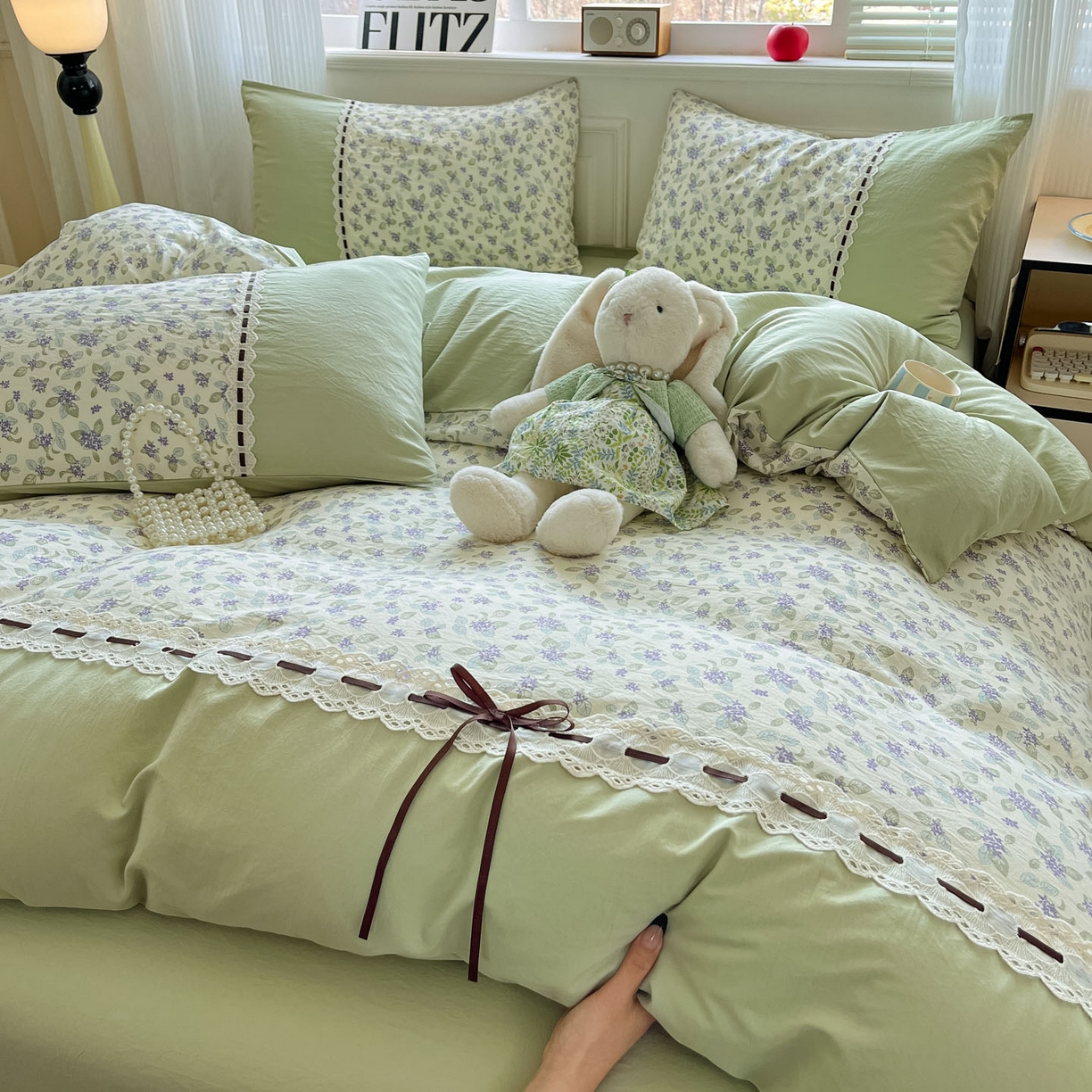 91家纺网 家纺一手货源 找家纺 （总）菲梵家纺 2026新款法式花边A类云朵棉床笠单件被套单品单被套