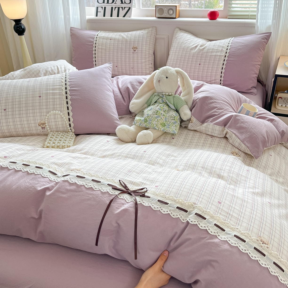 91家纺网 家纺一手货源 找家纺 （总）菲梵家纺 2026新款法式花边A类云朵棉床笠单件被套单品单被套