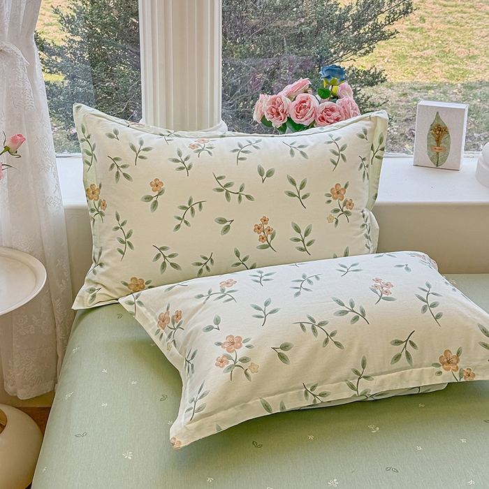 91家纺网 家纺一手货源 找家纺 佑金甜 2026新款精梳全棉印花四件套 橘花青枝