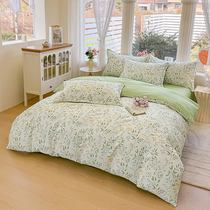 91家纺网 家纺一手货源 找家纺 佑金甜 2026新款精梳全棉印花四件套 林间小筑