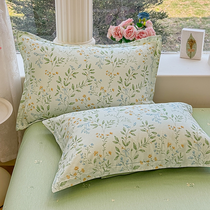 91家纺网 家纺一手货源 找家纺 佑金甜 2026新款精梳全棉印花四件套 林间小筑