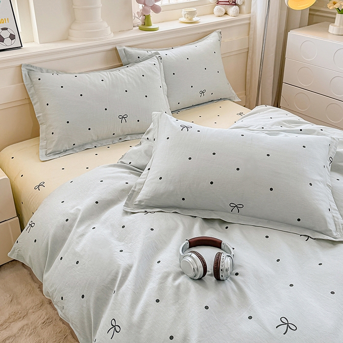 91家纺网 家纺一手货源 找家纺 佑金甜 2026新款精梳全棉印花四件套 奶盐气泡