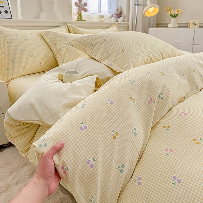 91家纺网 家纺一手货源 找家纺 佑金甜 2026新款精梳全棉印花四件套 奶油派