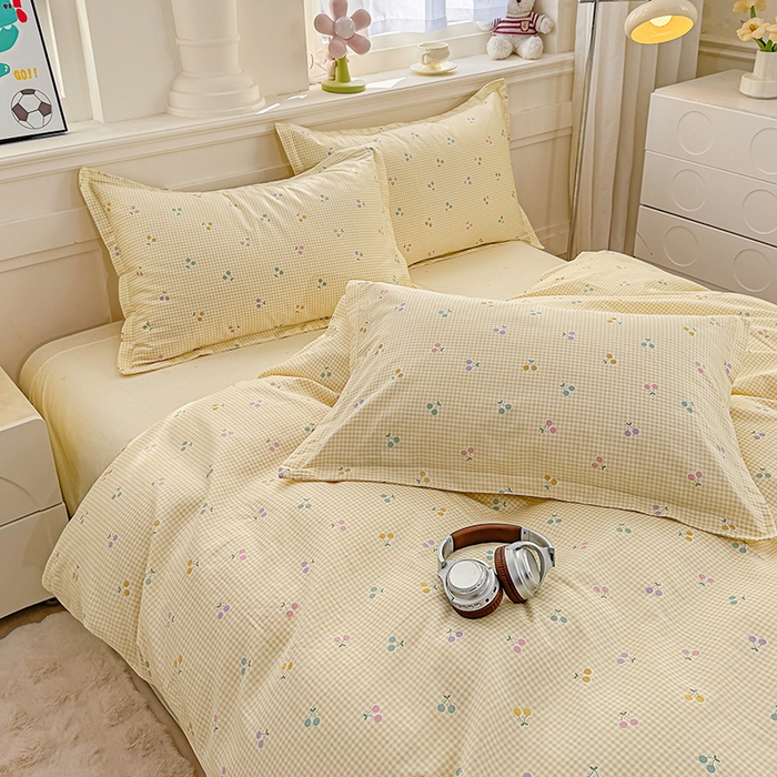 91家纺网 家纺一手货源 找家纺 佑金甜 2026新款精梳全棉印花四件套 奶油派