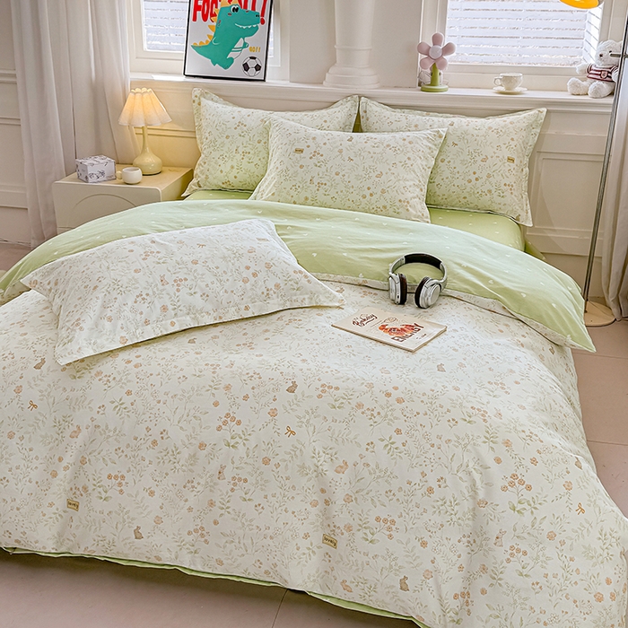 91家纺网 家纺一手货源 找家纺 佑金甜 2026新款精梳全棉印花四件套 青兔集