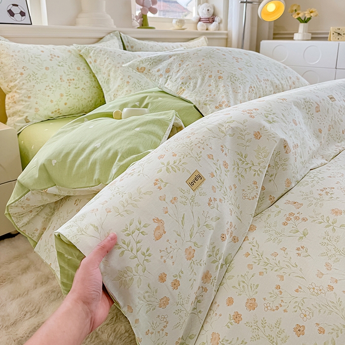 91家纺网 家纺一手货源 找家纺 佑金甜 2026新款精梳全棉印花四件套 青兔集