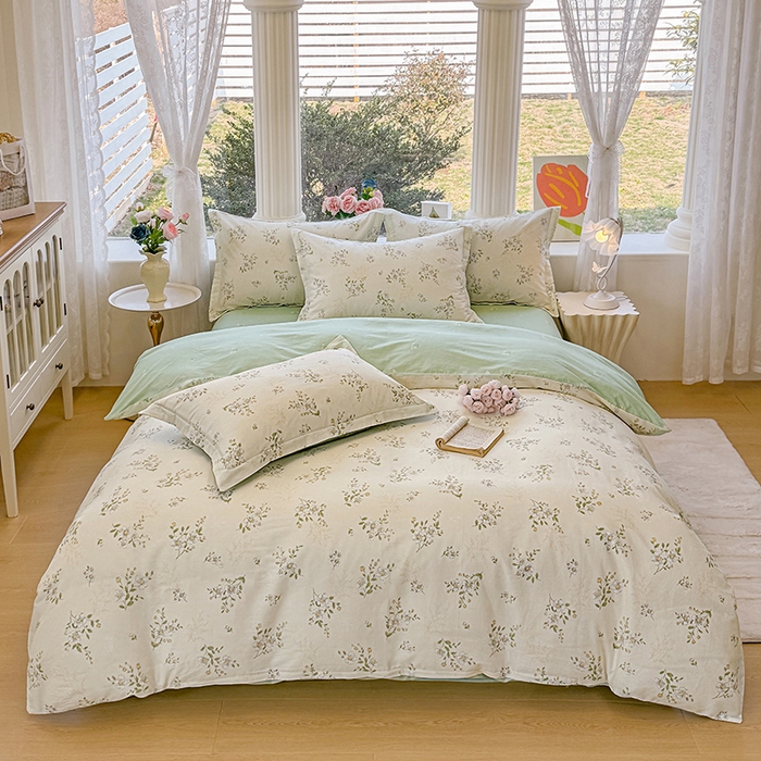 佑金甜 2026新款精梳全棉印花四件套 青枝白樱