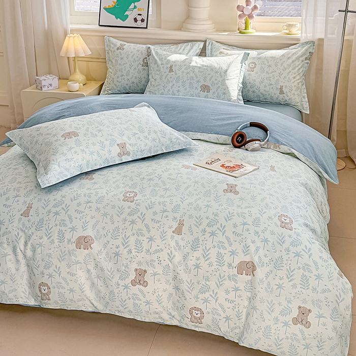 91家纺网 家纺一手货源 找家纺 佑金甜 2026新款精梳全棉印花四件套 森友会