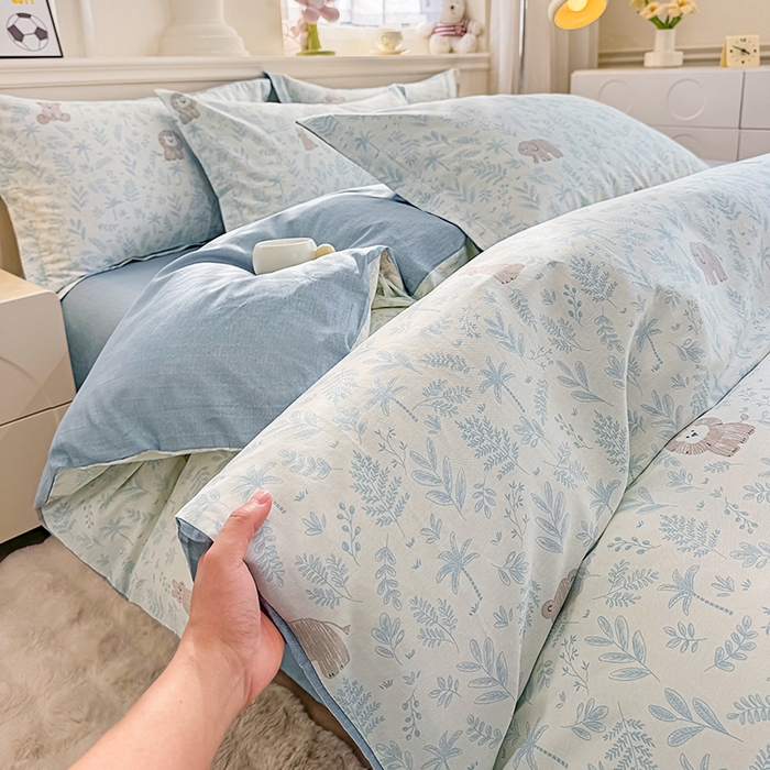 91家纺网 家纺一手货源 找家纺 佑金甜 2026新款精梳全棉印花四件套 森友会