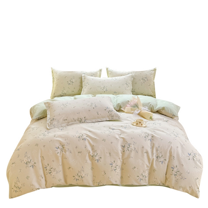 91家纺网 家纺一手货源 找家纺 佑金甜 2026新款精梳全棉印花四件套 疏影