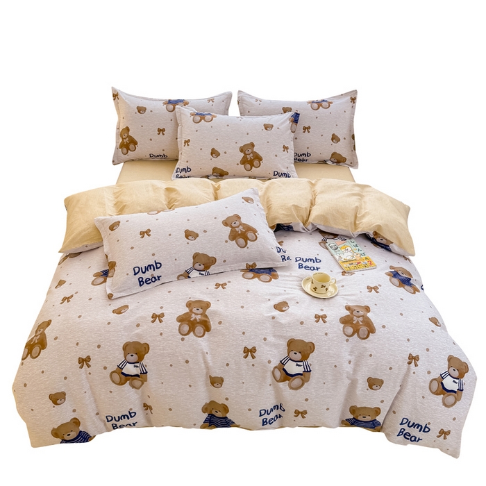 91家纺网 家纺一手货源 找家纺 佑金甜 2026新款精梳全棉印花四件套 小呆萌