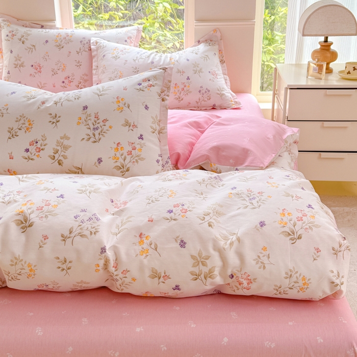 91家纺网 家纺一手货源 找家纺 佑金甜 2026新款精梳全棉印花四件套 小梨漫