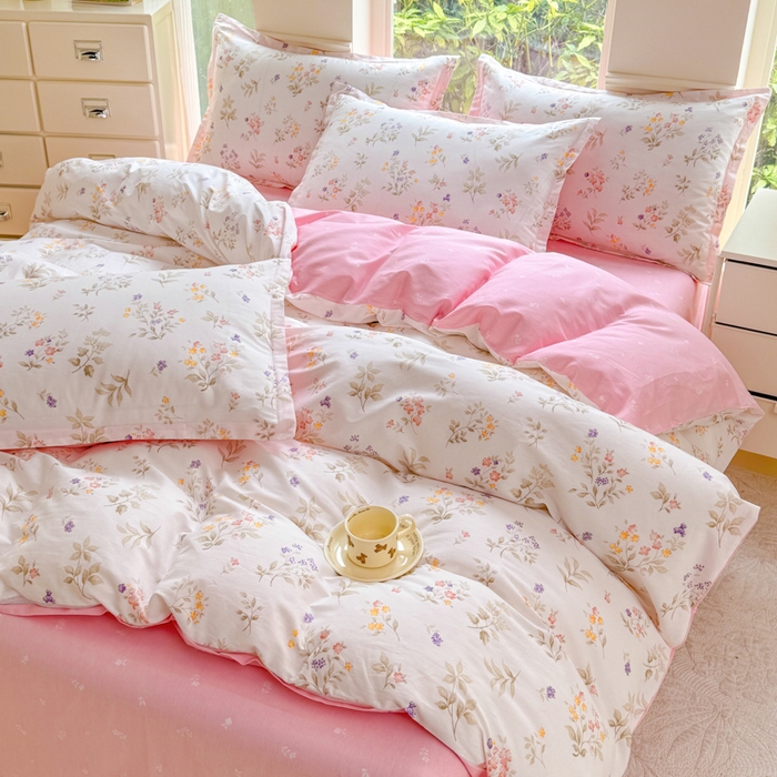 91家纺网 家纺一手货源 找家纺 佑金甜 2026新款精梳全棉印花四件套 小梨漫