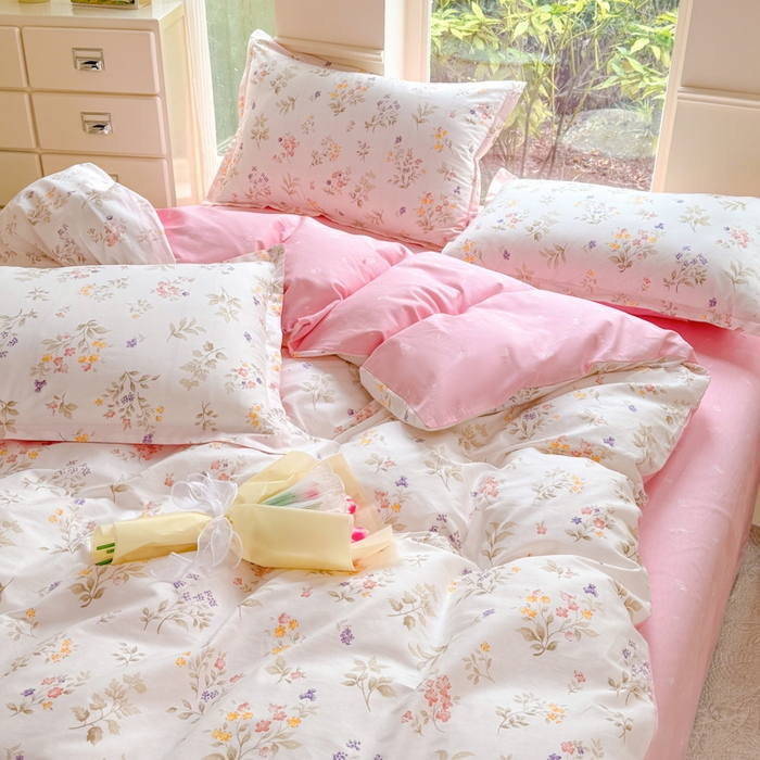 91家纺网 家纺一手货源 找家纺 佑金甜 2026新款精梳全棉印花四件套 小梨漫