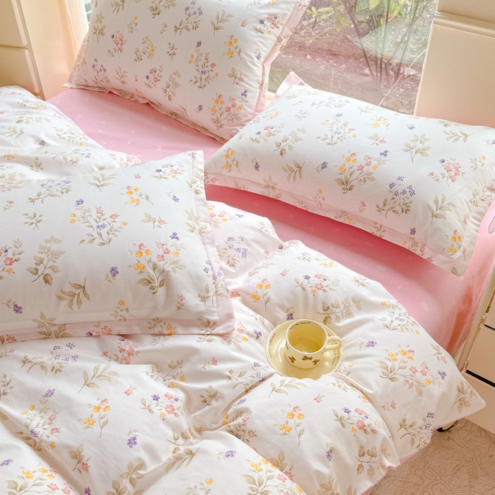 91家纺网 家纺一手货源 找家纺 佑金甜 2026新款精梳全棉印花四件套 小梨漫