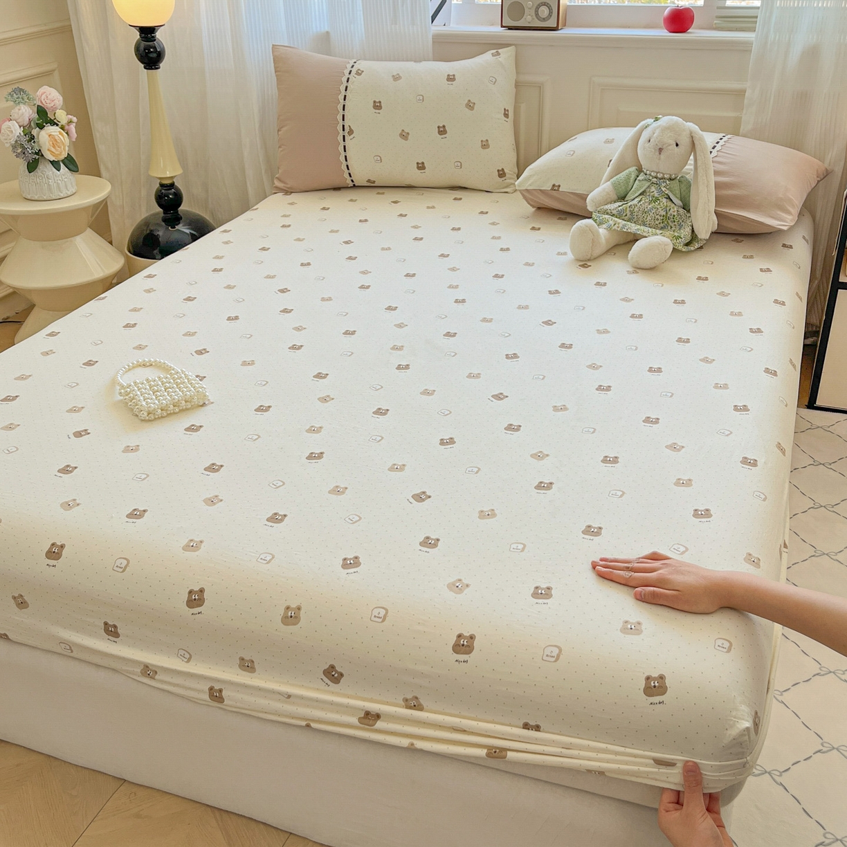 91家纺网 家纺一手货源 找家纺 （总）菲梵家纺 2026新款法式花边A类云朵棉床笠单件床笠单品单床笠