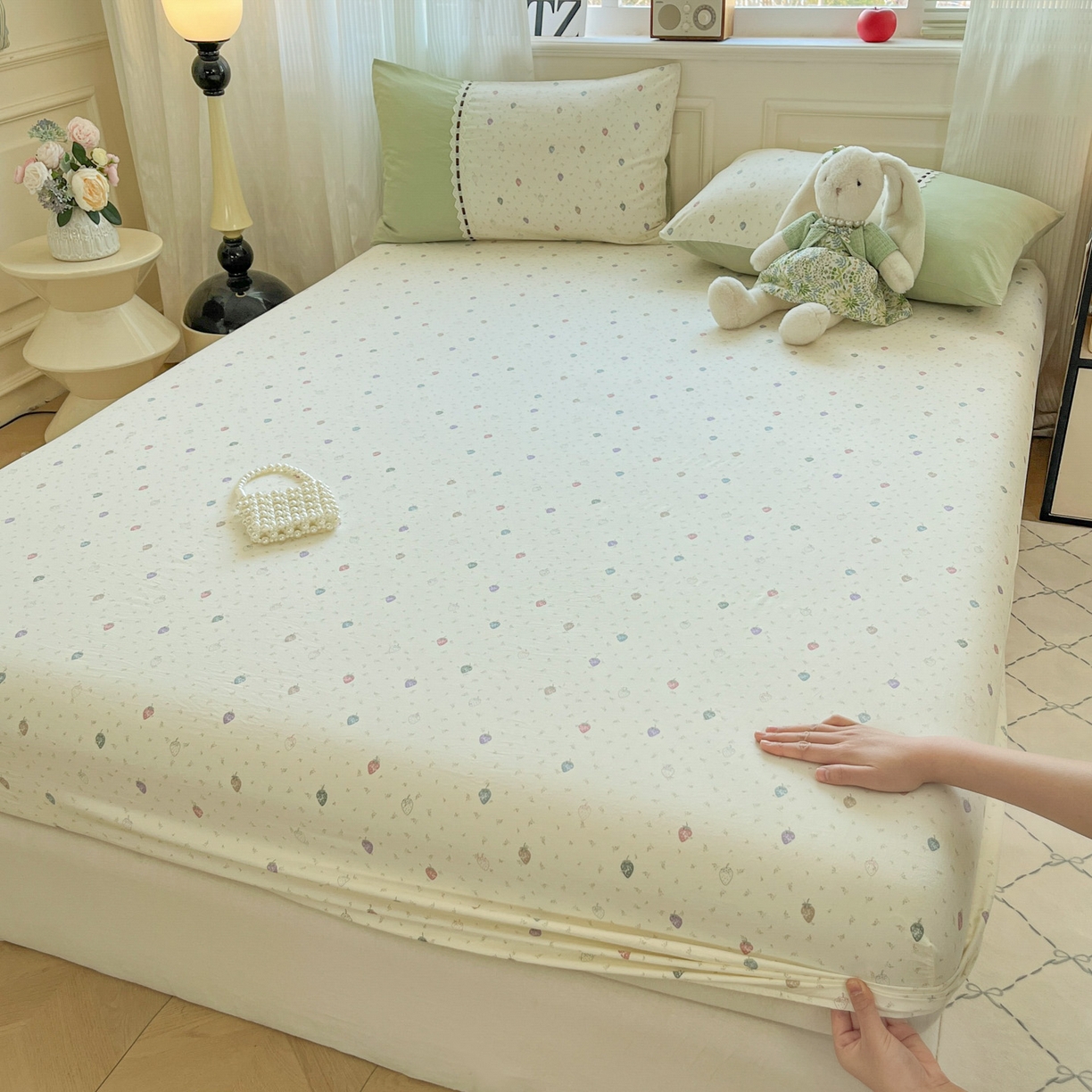 91家纺网 家纺一手货源 找家纺 （总）菲梵家纺 2026新款法式花边A类云朵棉床笠单件床笠单品单床笠