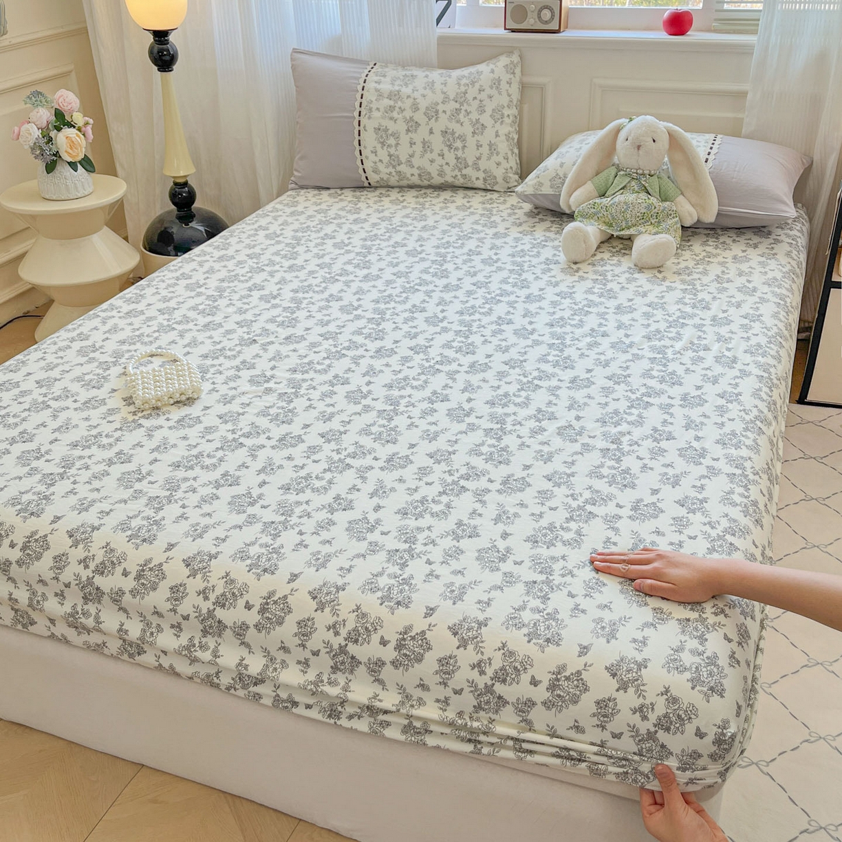 91家纺网 家纺一手货源 找家纺 （总）菲梵家纺 2026新款法式花边A类云朵棉床笠单件床笠单品单床笠