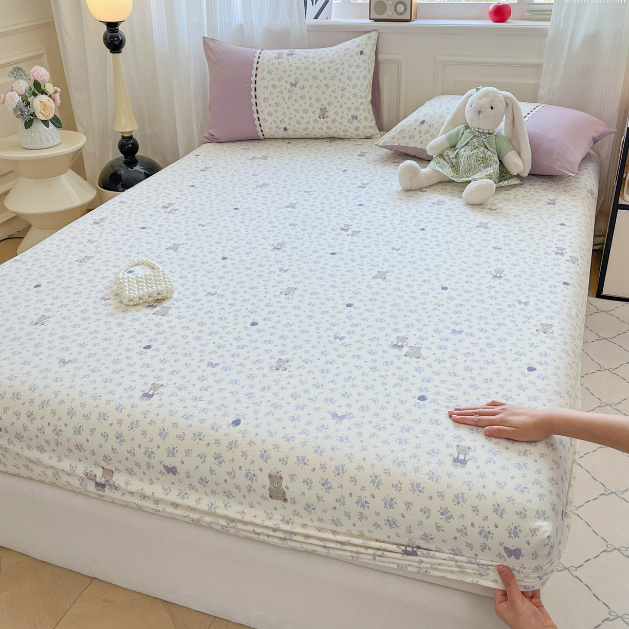 91家纺网 家纺一手货源 找家纺 （总）菲梵家纺 2026新款法式花边A类云朵棉床笠单件床笠单品单床笠